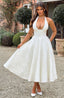 Esmeralda | Halter Sleeveless Midi Dress