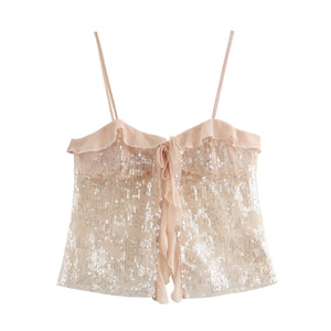 Claris | Sequin Halter Top