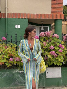 Nova | Crochet Stripe Maxi Dress