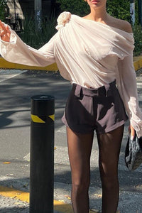 Megan | Flower One Shoulder Top
